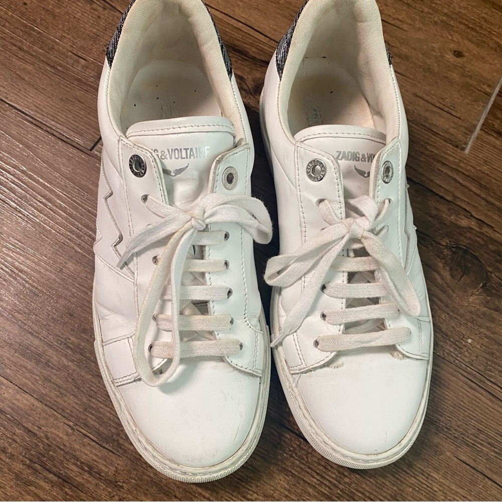 Zadig & Voltaire White and Black Sneakers 40(Eur) - Picture 3 of 9